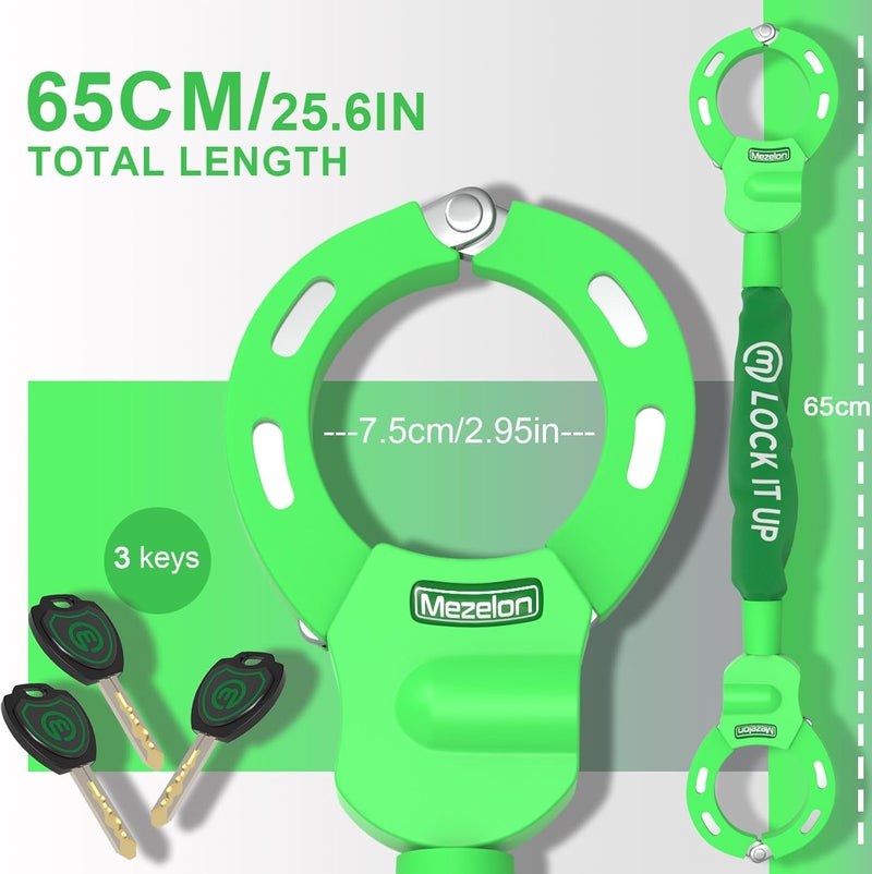Mezelon Electric Scooter Lock, 8mm Chain Lock Bike Locks Heavy Duty Anti Theft with 3 Keys for E-Bike/Electric Scooters - Image 2